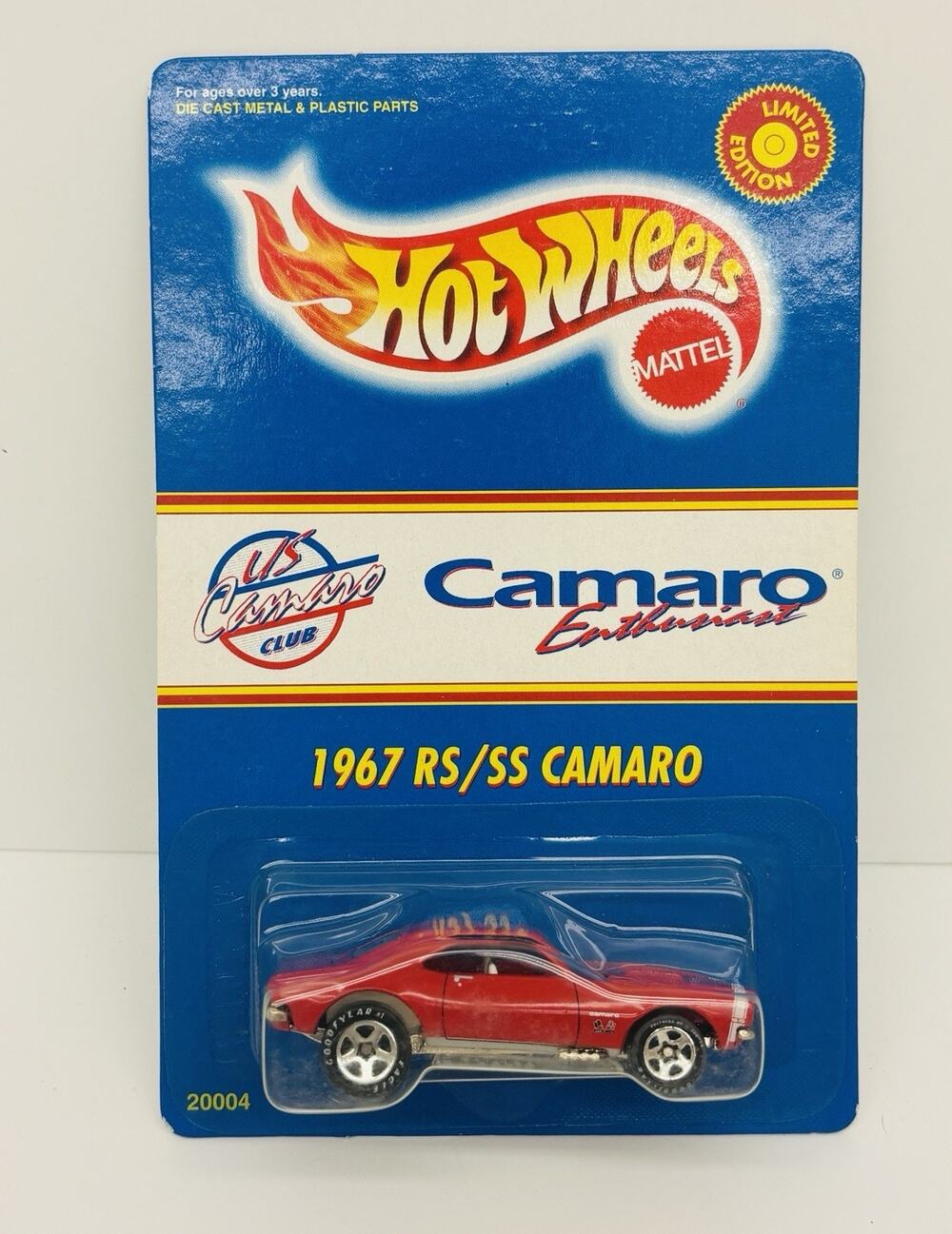 Hot Wheels 1967 RS/SS Camaro US Camaro Club Limited Edition 20004 w/ Protector